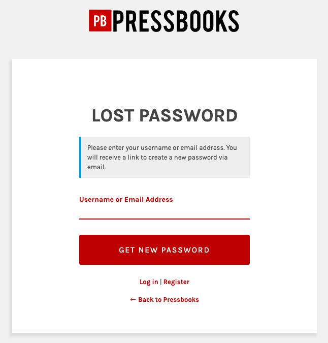 The Lost Password form.